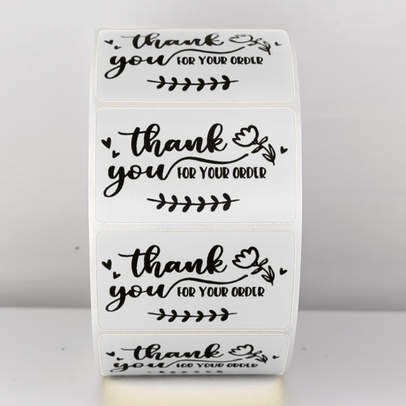 💖 Thank You For Your Order Stickers | Pack of 100 | 2x1 Inch | Small Business - Picture 10 of 11